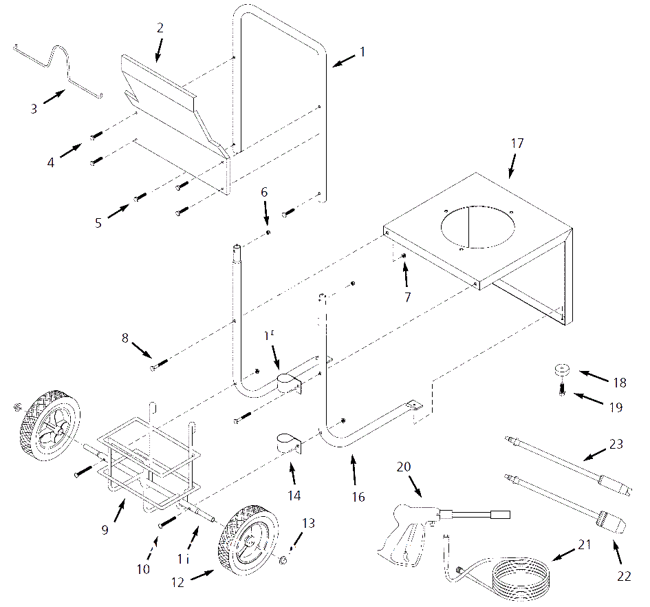 Assembly Parts Diagram and Parts List for PW1551  Campbell Hausfeld Pressure Washer